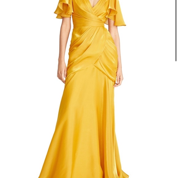 THEIA - Tamara Flutter-Sleeve Gown - Picture 3 of 4